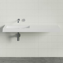 Essential Accessible 1200mm Gloss White Composite Wall Hung Basin